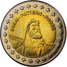 Switzerland, 2 Europ, Fantasy Euro, Pattern, 2003, Bi-Metallic, MS(63)