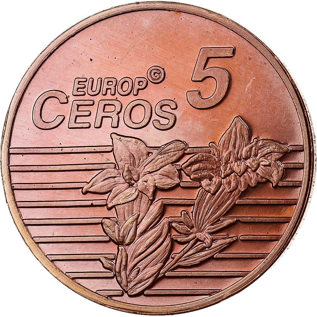 Szwajcaria, 5 Centimes, Fantasy Euro, 2003, Miedź, MS(63)