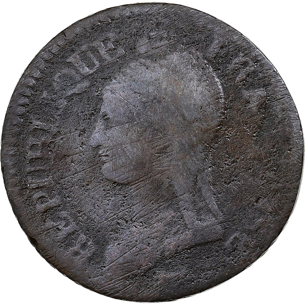 França, 5 Centimes, Dupré, AN 5, Metz, Cobre, F(12-15)