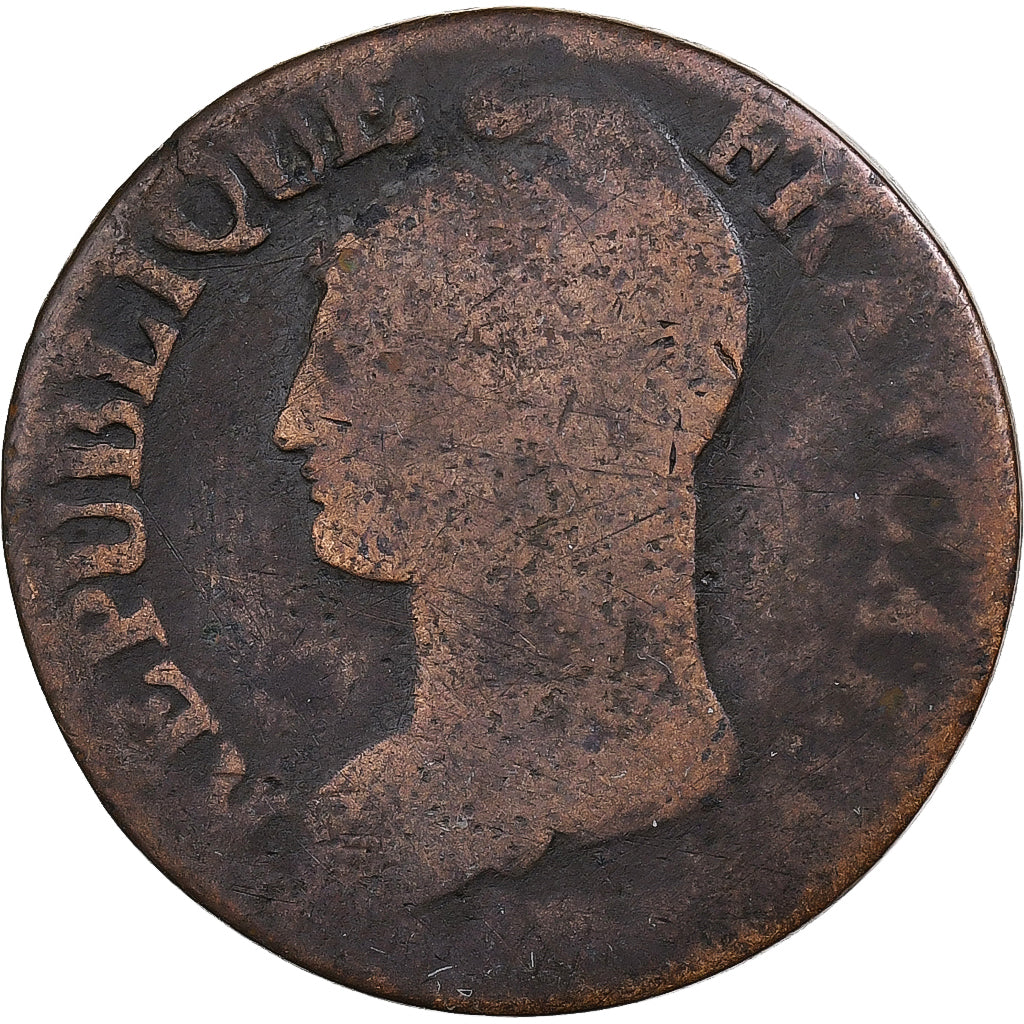 France, 5 Centimes, Dupré, AN 5, Orléans, Cuivre, TB
