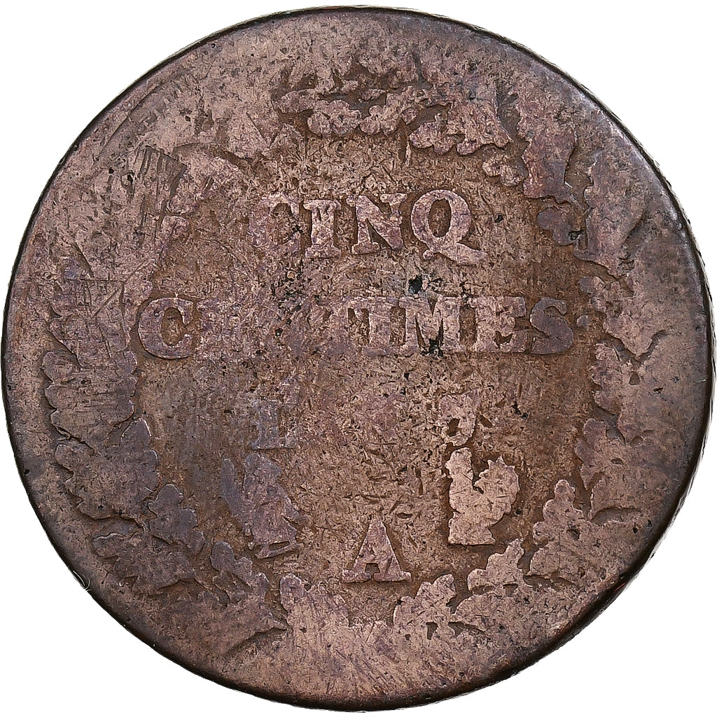 Frankrijk, 5 Centimes, Dupré, AN 7/5, Paris, Koper, FR