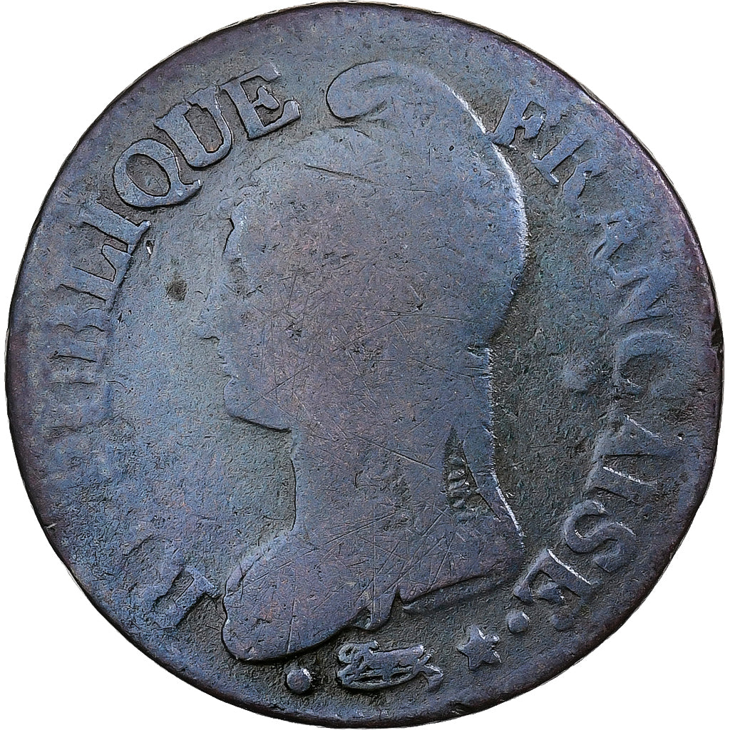 França, 5 Centimes, Dupré, An 8/6, Lille, Cobre, VF(20-25)