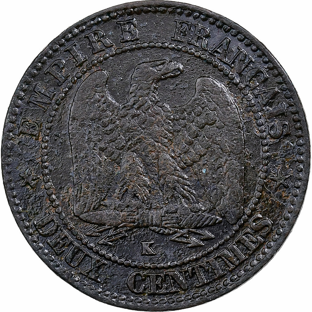 France, Napoléon III, 2 Centimes, 1856, Bordeaux, Bronze, TB+