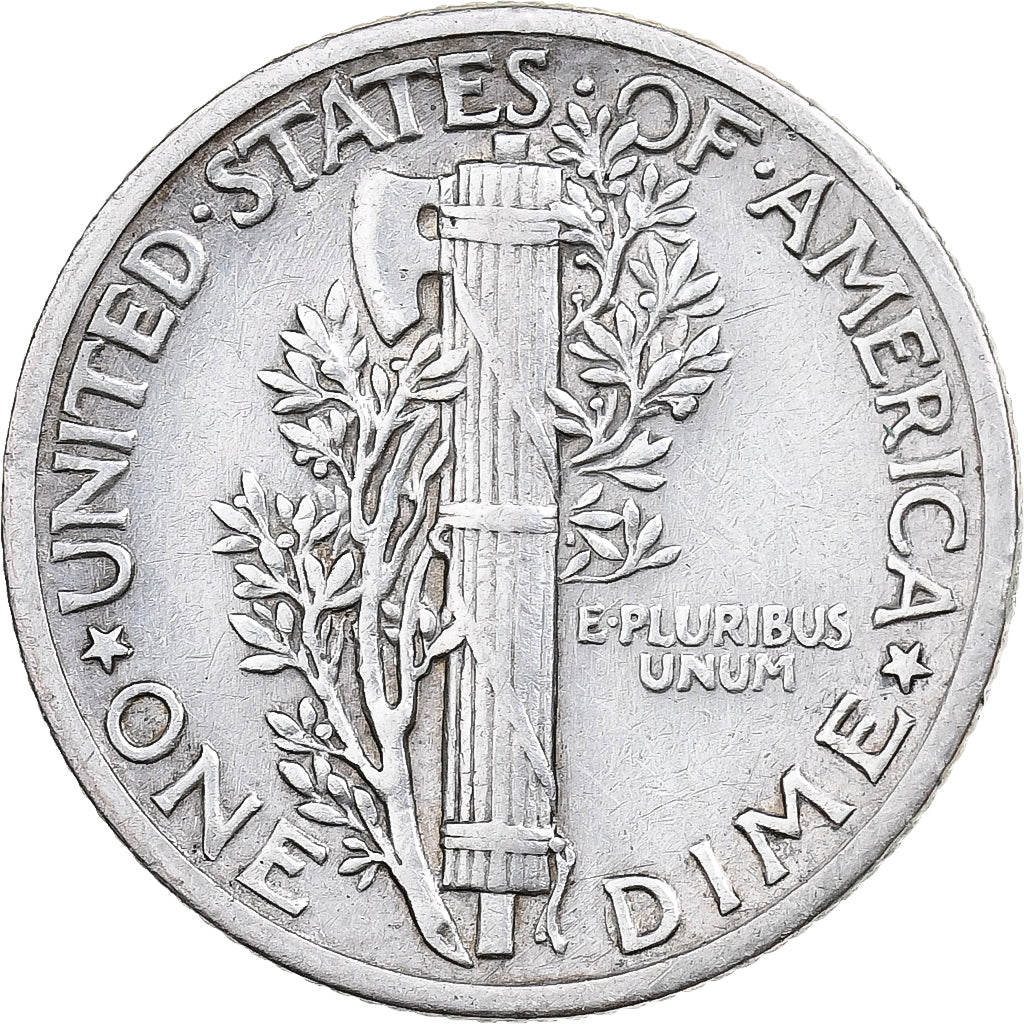 Stati Uniti, Mercury Dime, 1940, Philadelphia, Argento, BB+