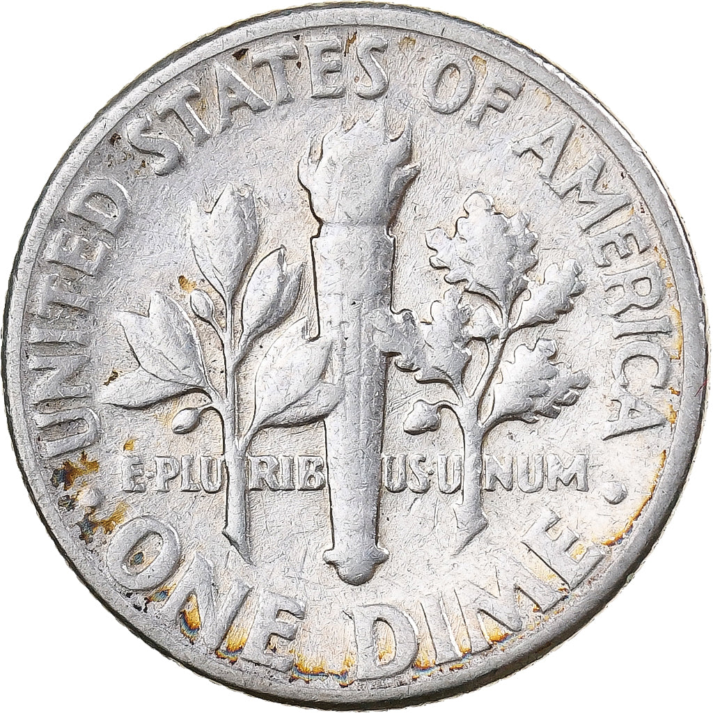 Estados Unidos da América, Dime, Roosevelt, 1957, Philadelphia, Prata