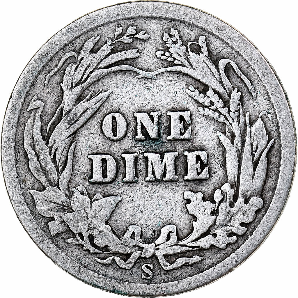 Stati Uniti, Dime, Barber, 1905, San Francisco, Argento, MB