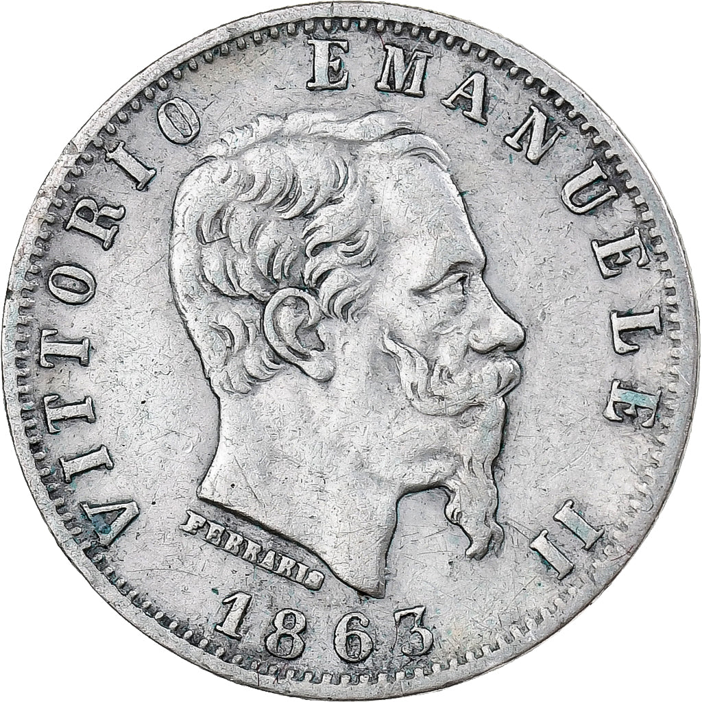 Italy, Vittorio Emanuele II, 20 Centesimi, 1863, Milan, Silver, EF(40-45)