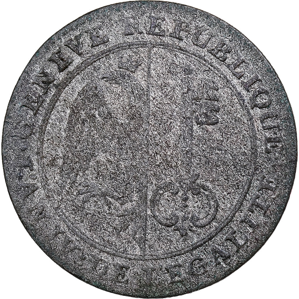 Republic of Geneva, 3 Sols, 1795, Bern, Billon, VF(20-25)