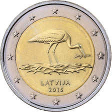 Latvia, 2 Euro, Black Stork, 2015, Vilnius, Bi-Metallic, MS(63)