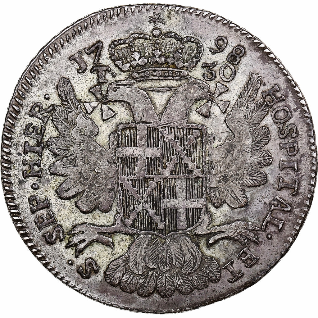 Malta, Ferdinand Hompesch, 30 Tari, 1798, Argento, BB, KM:345.4