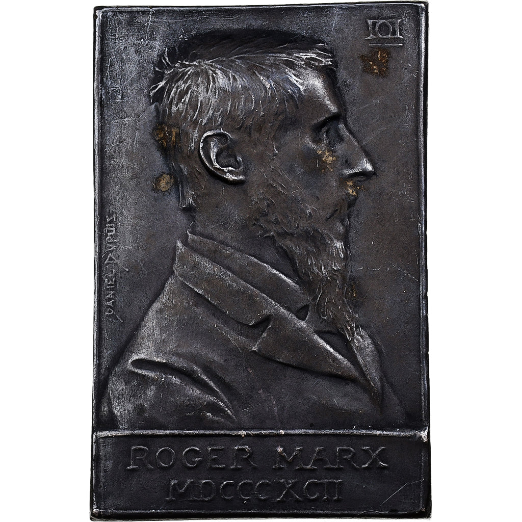 France, Medal, Roger Marx, 1892, Silvered bronze, Daniel Dupuis, Uniface