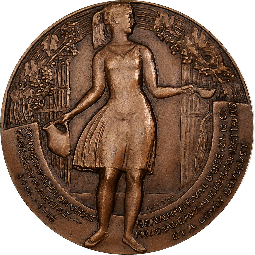 Frankreich, Medaille, Chanson de Louis Bousquet, 1968, MDP, Bronze, Andrei, SS+