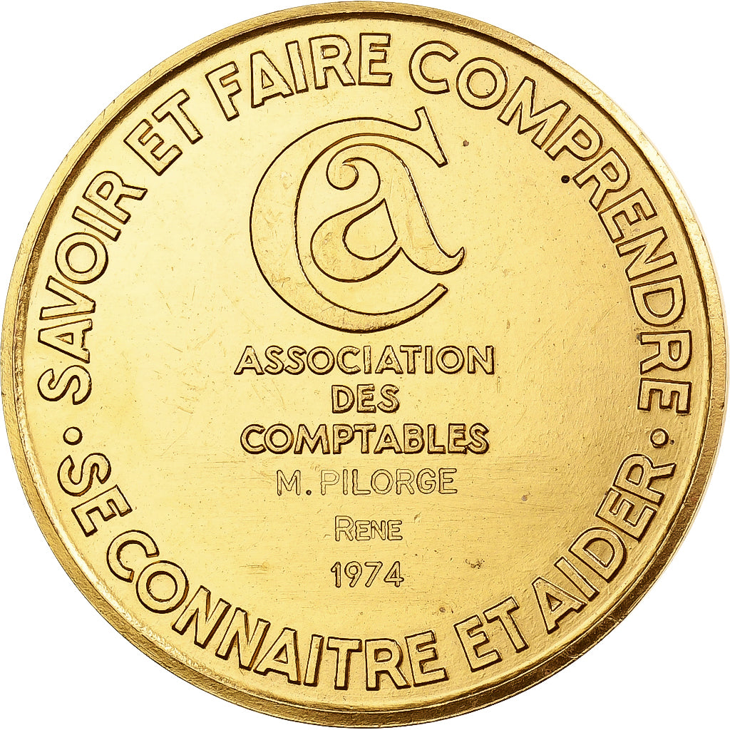 Frankreich, Medaille, Association des Comptables, 1974, Gilt Bronze, VZ