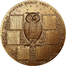 Francia, medaglia, Calendrier 1977, 1977, MDP, Bronze Florentin, Couture, SPL-