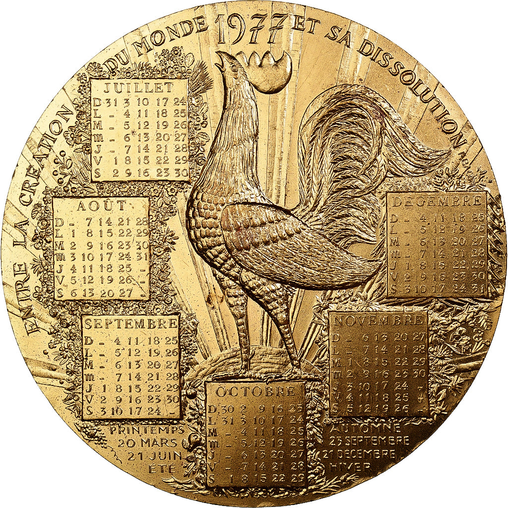 Francia, medaglia, Calendrier 1977, 1977, MDP, Bronze Florentin, Couture, SPL-