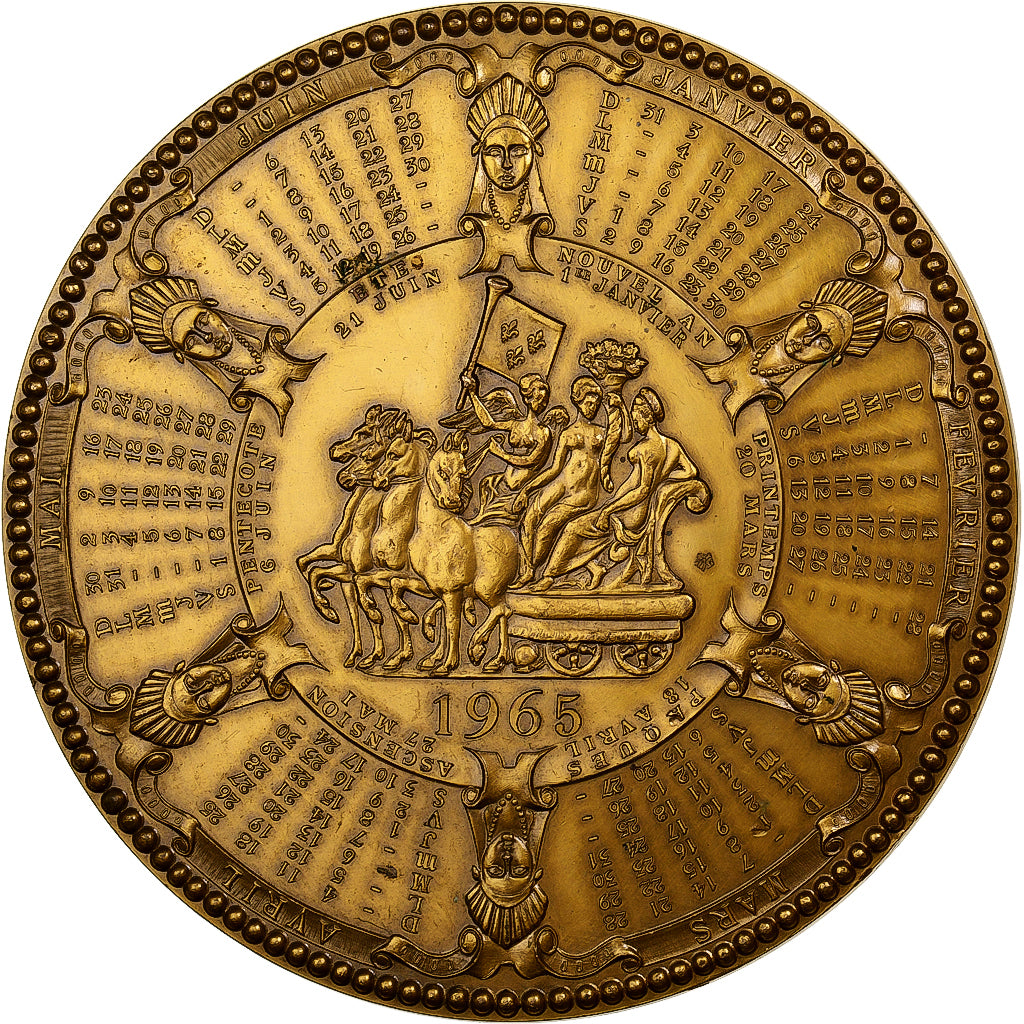 France, Médaille, Calendrier 1965, 1965, MDP, Bronze, SUP