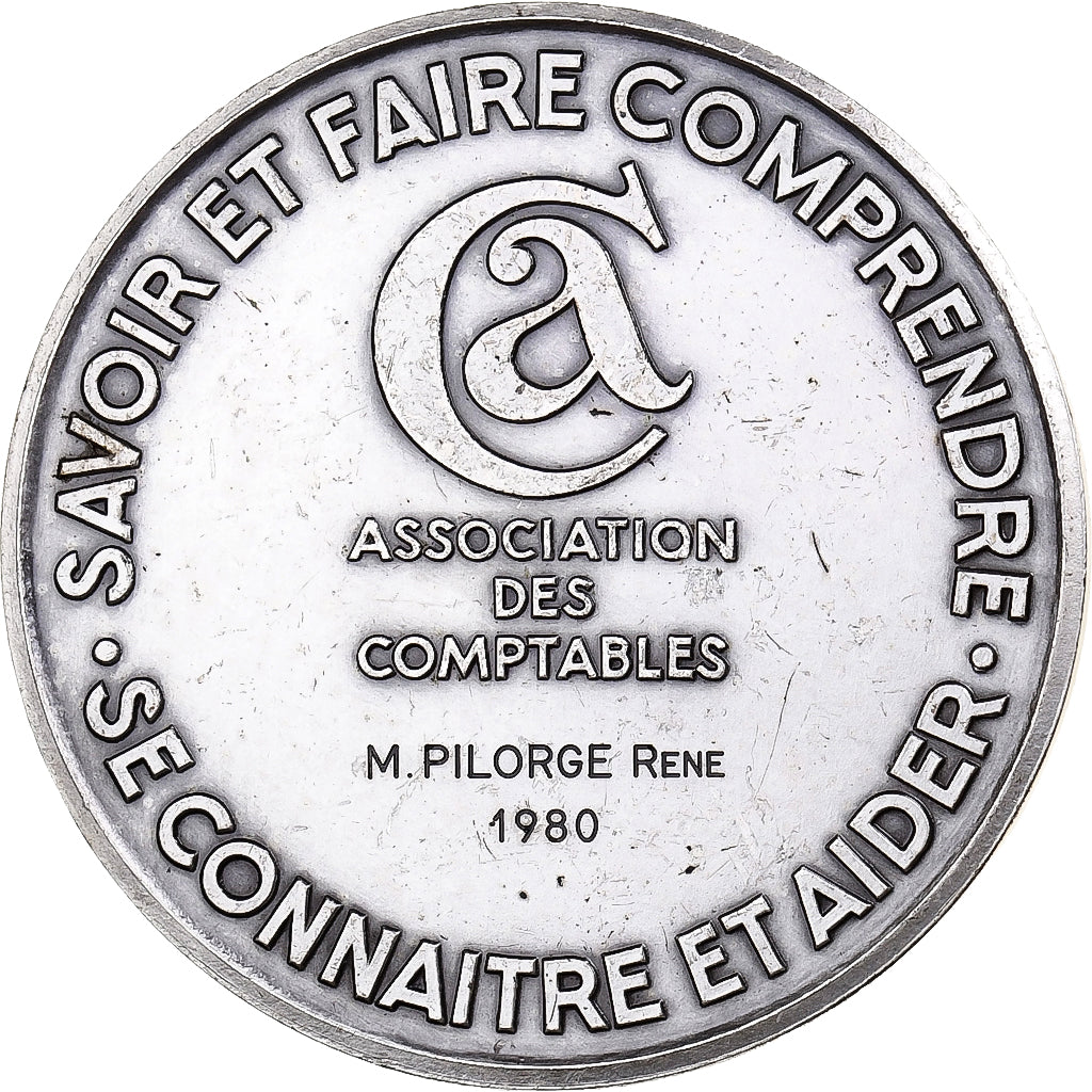 Frankreich, Medaille, Association des Comptables, 1980, Silvered bronze, VZ