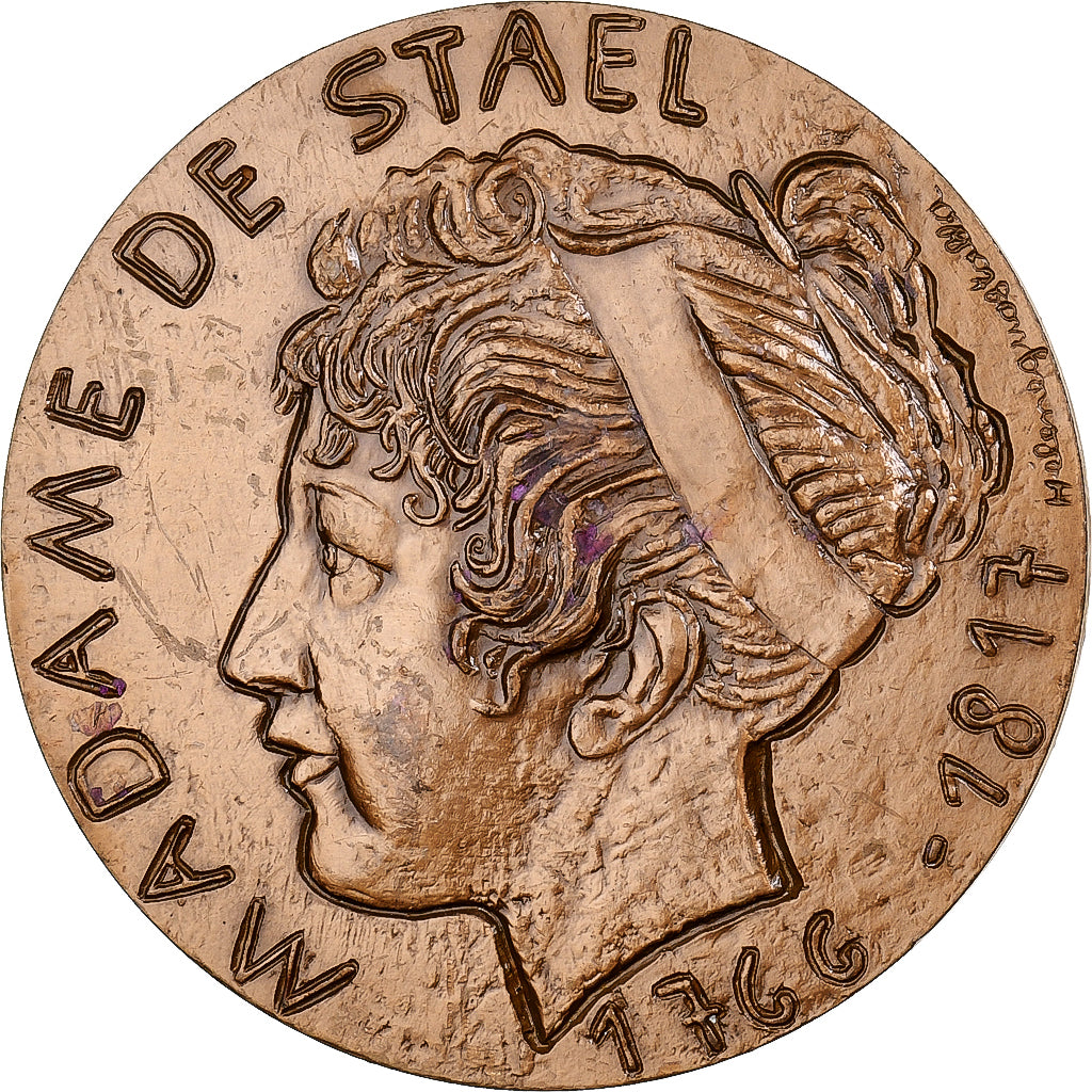 Frankreich, Medaille, Madame de Stael, 1967, MDP, Bronze, Hélène Guastalla, VZ