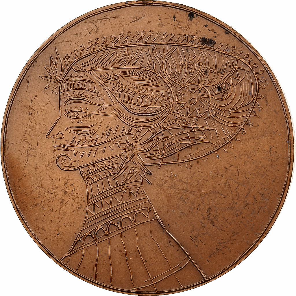 Francia, medalla, Carzou, 1979, MDP, Bronce, Hélène Guastalla, EBC