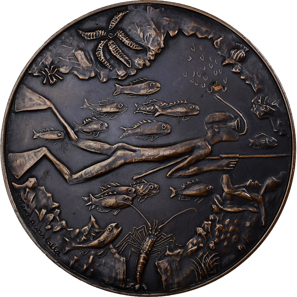 Francja, medal, Scène de Pêche, 1980, MDP, Brązowy, Hélène Guastalla