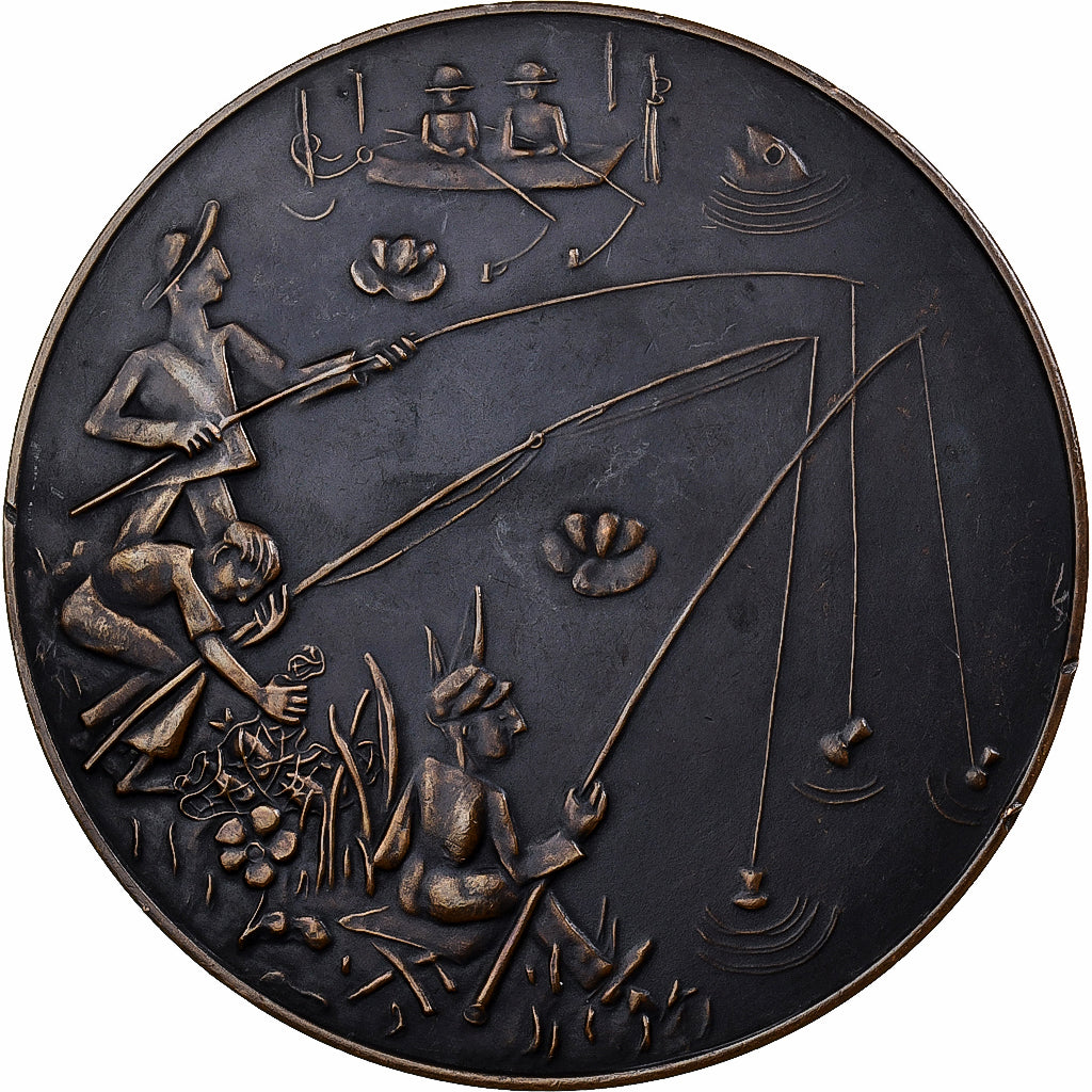 Francja, medal, Scène de Pêche, 1980, MDP, Brązowy, Hélène Guastalla