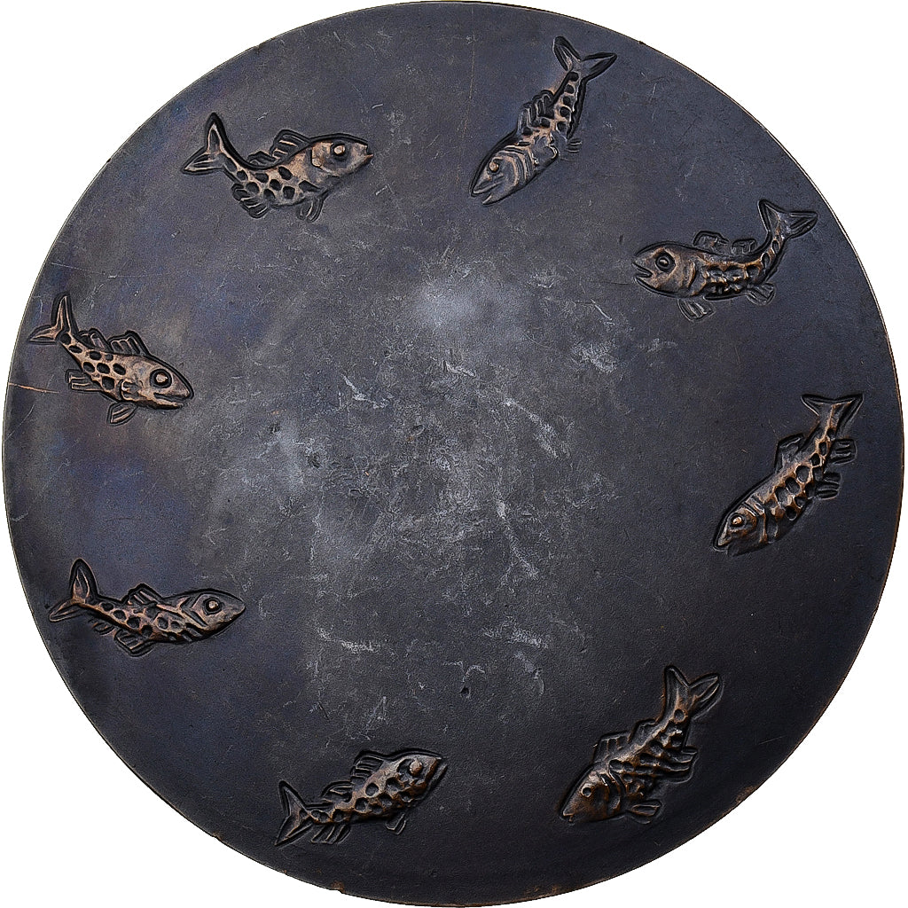 France, Medal, Fishing scene, MDP, Bronze, AU(55-58)