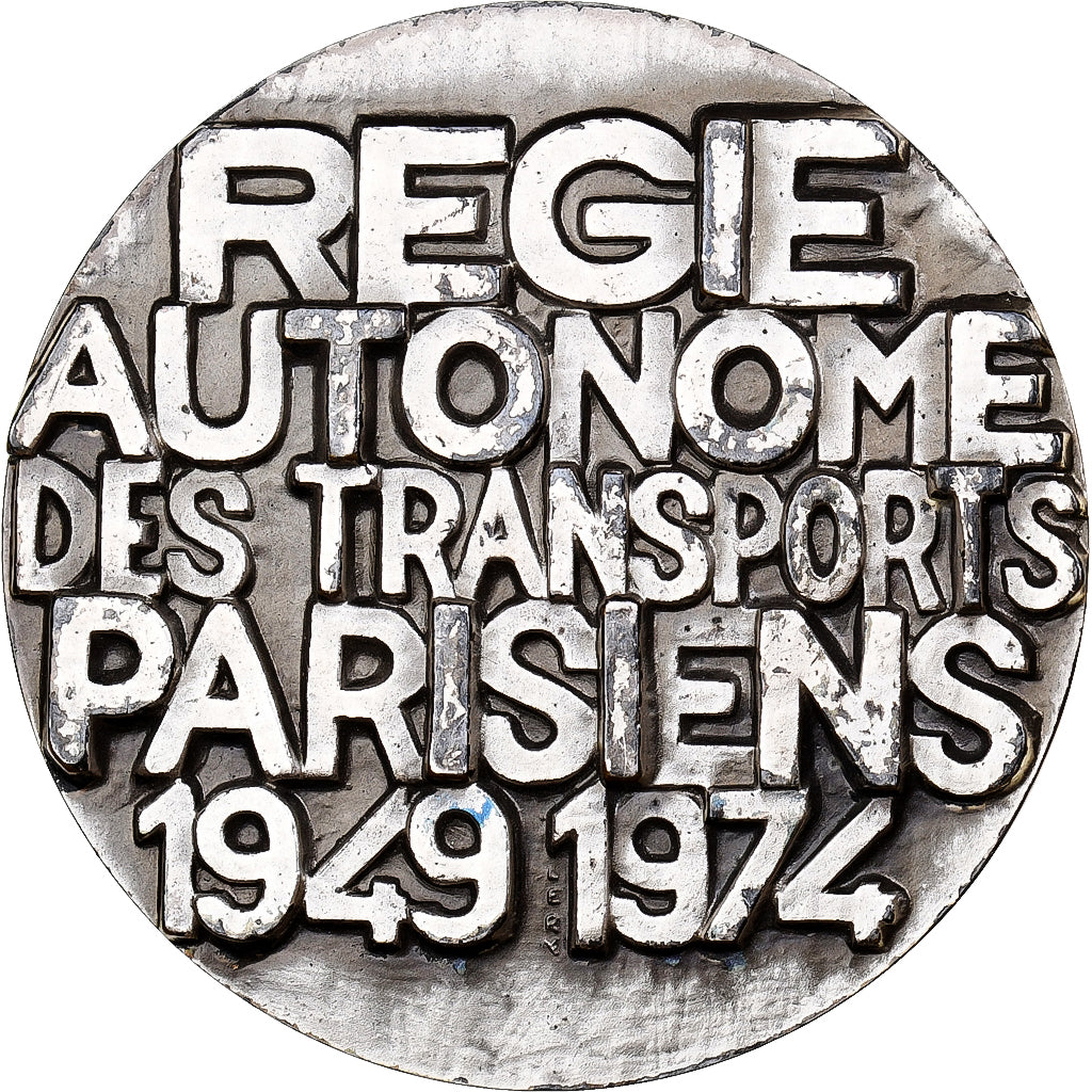 France, Medal, 25th Anniversary - RATP, 1973, Silvered bronze, Lery, EF(40-45)