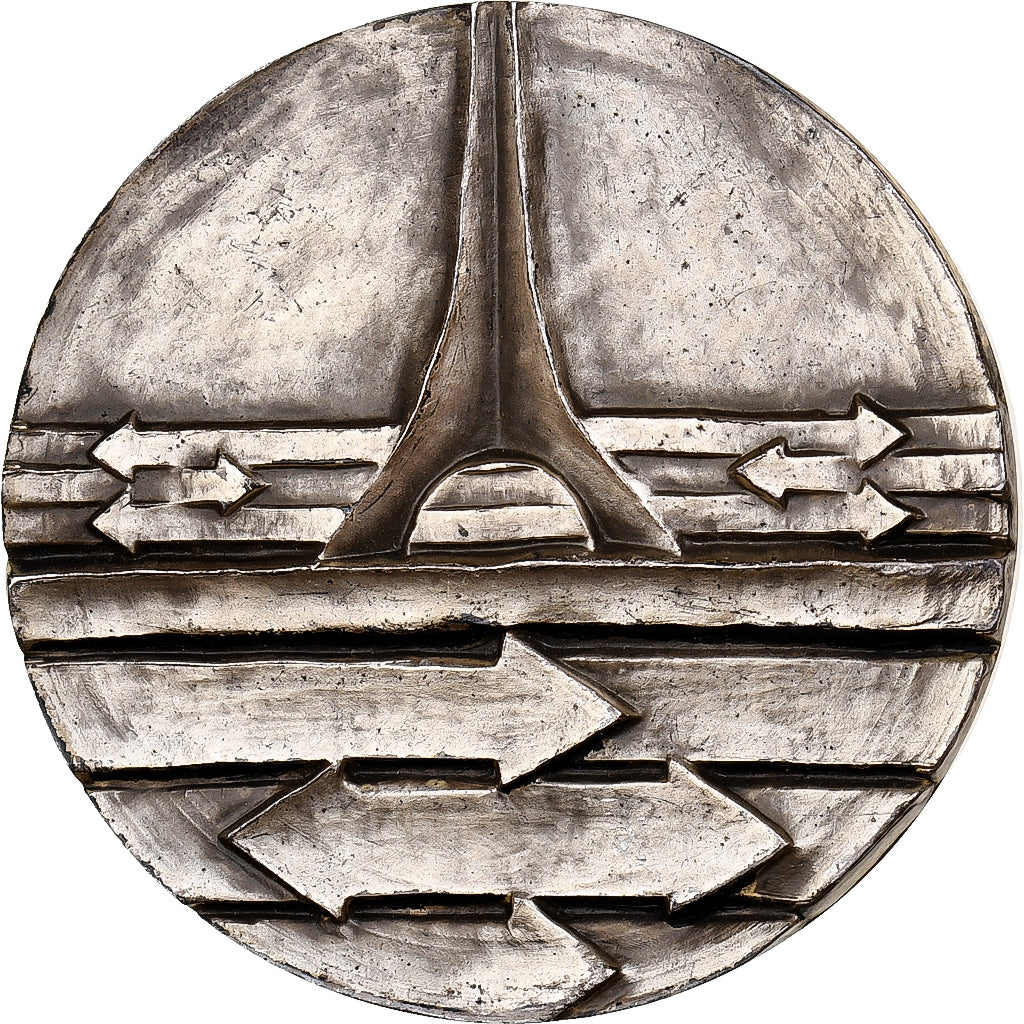 France, Medal, 25th Anniversary - RATP, 1973, Silvered bronze, Lery, EF(40-45)