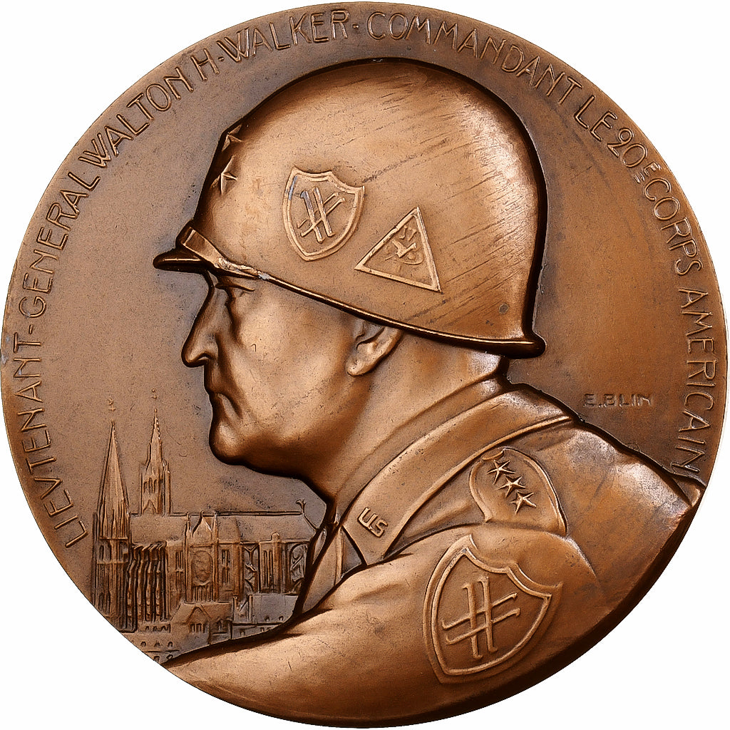 Frankreich, Medaille, Walton Harris Walker, 1944, MDP, Bronze, Blin, VZ