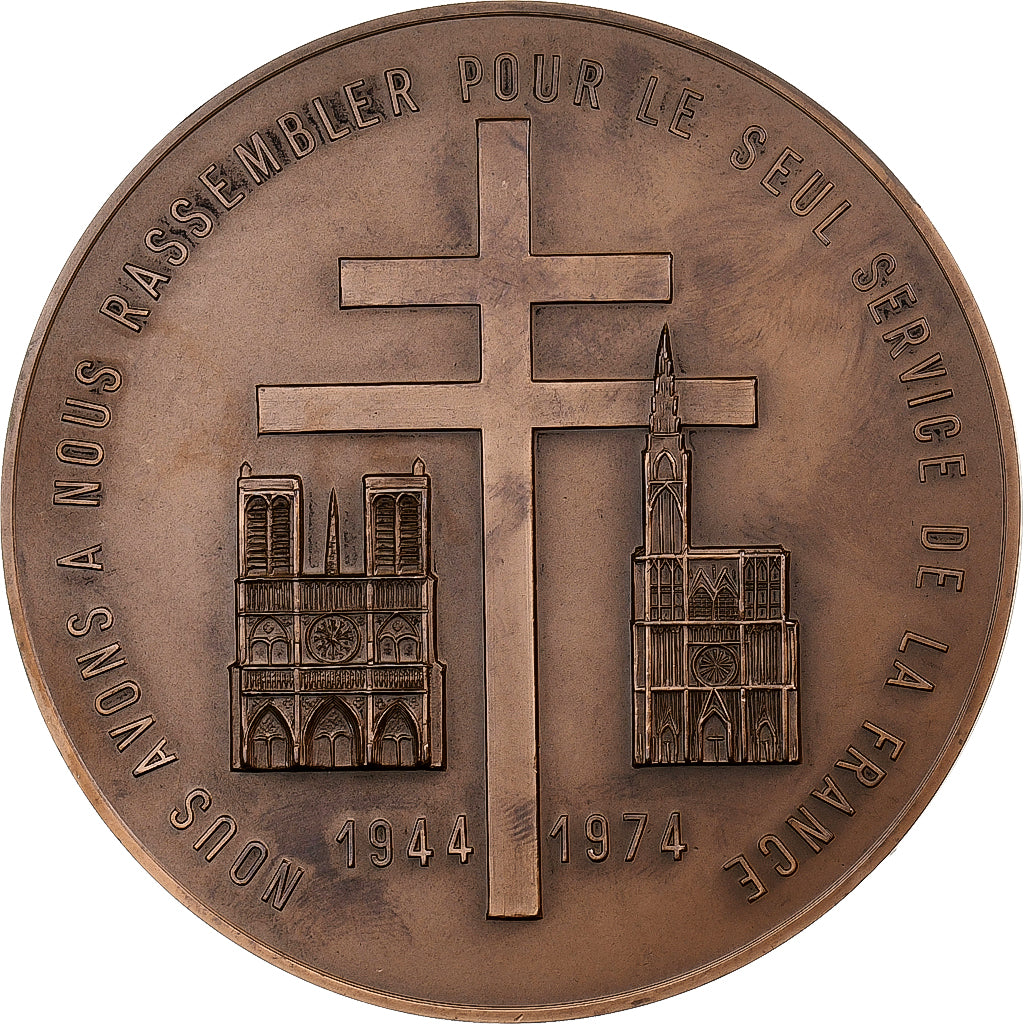 França, medalha, Libération de la France, 1974, MDP, Bronze, Coeffin