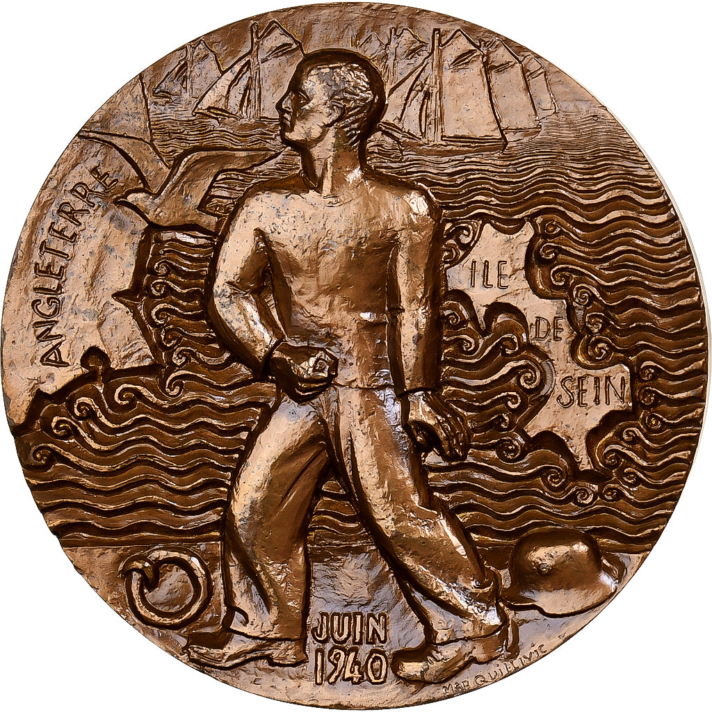 Frankreich, Medaille, Départ de l'Île de Sein vers l'Angleterre, 1967, MDP