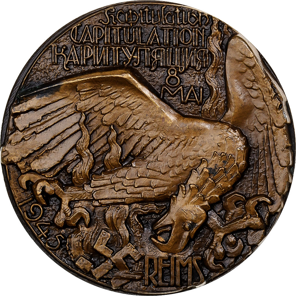 France, Medal, Germany's surrender, 1945, MDP, Bronze, AU(55-58)