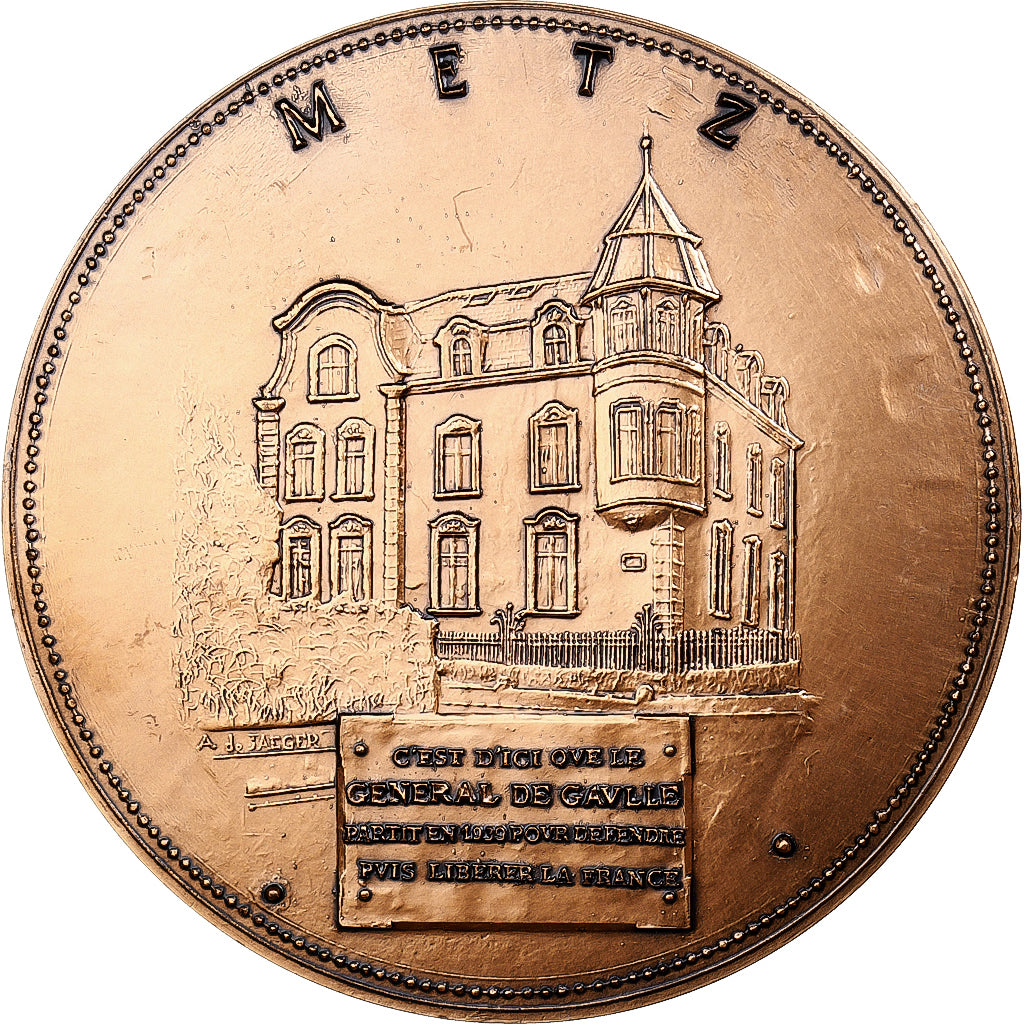 Francja, medal, Charles de Gaulle, 1976, MDP, Brązowy, AU(55-58)