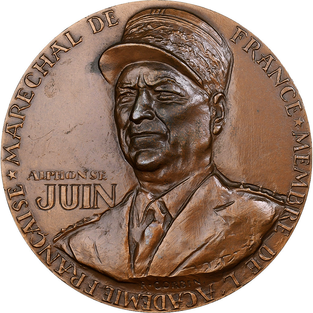 França, medalha, Alphonse Juin, 1982, MDP, Bronze, Corbin, AU(55-58)