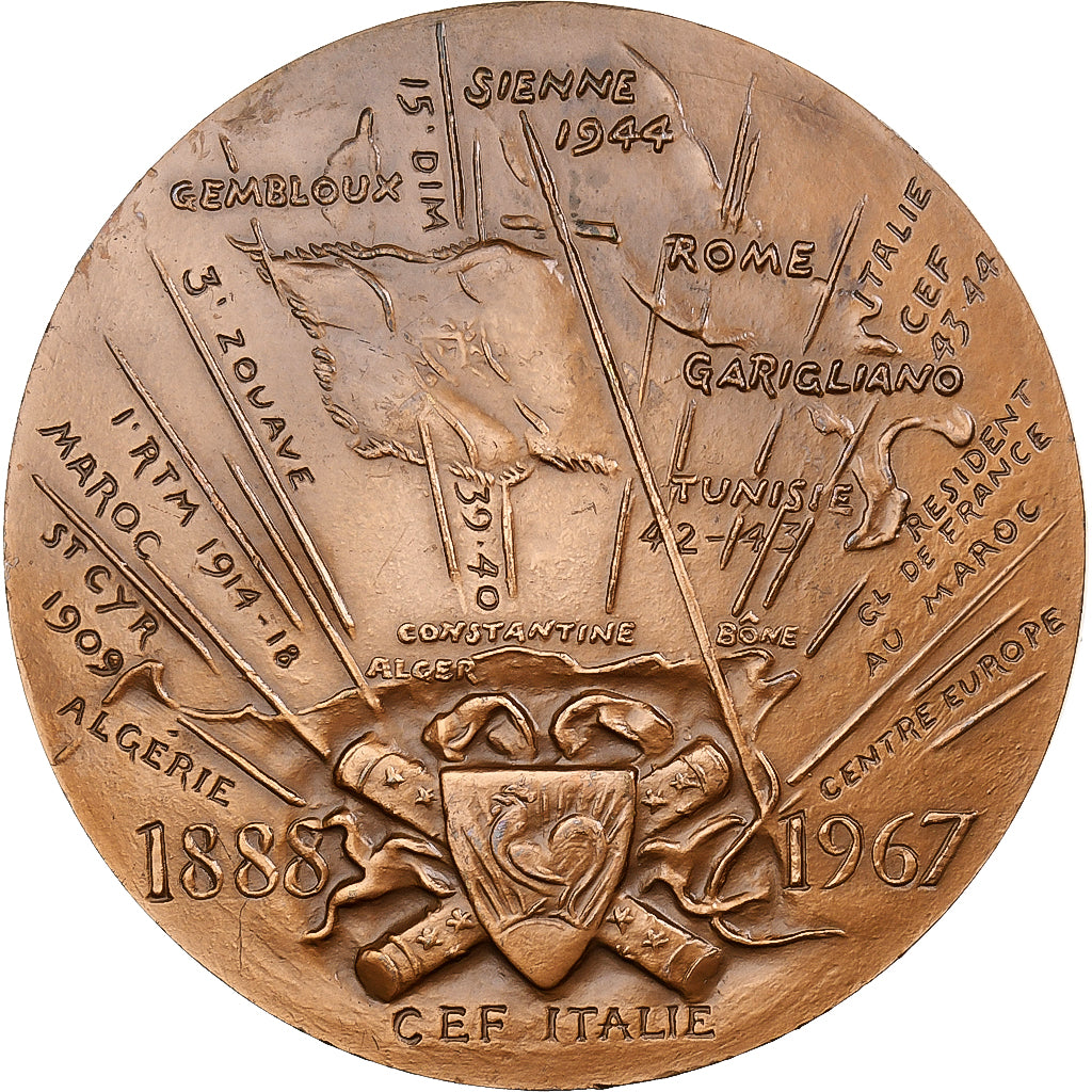 França, medalha, Alphonse Juin, 1982, MDP, Bronze, Corbin, AU(55-58)