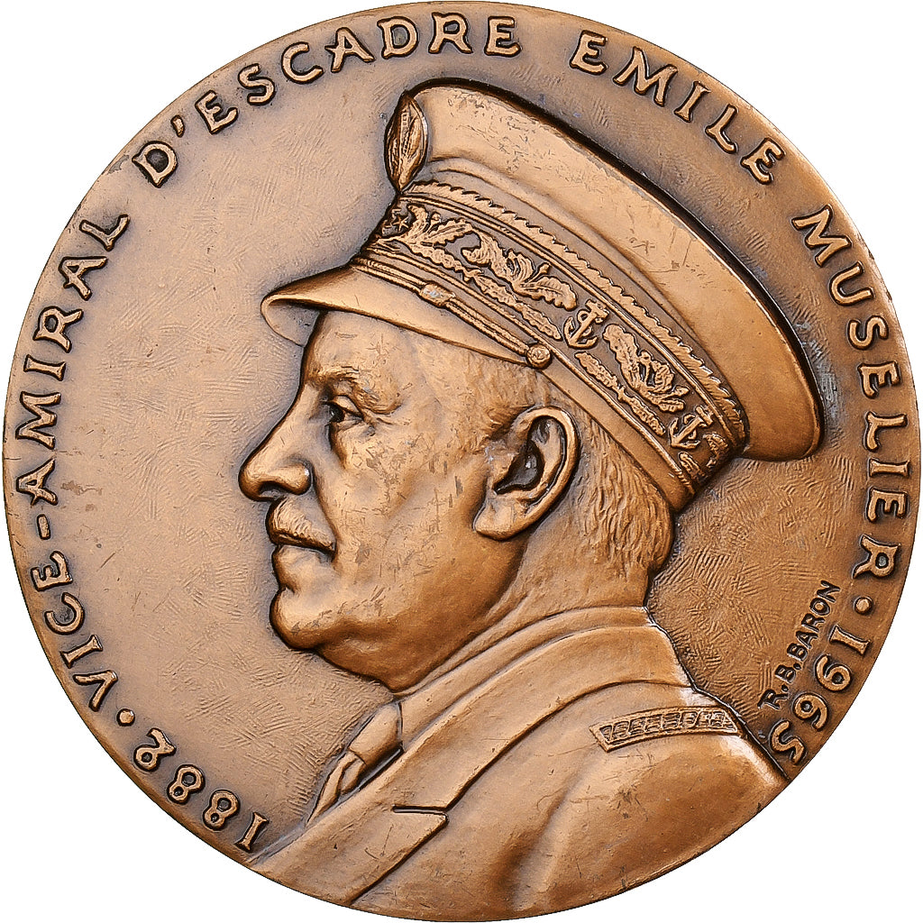 France, Médaille, Émile Muselier, 1986, MDP, Bronze, SUP, Baron