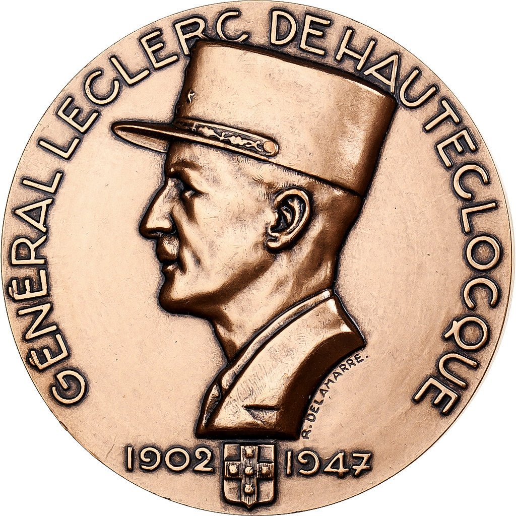 Frankreich, Medaille, Philippe Leclerc de Hauteclocque, 1947, Bronze, Delamarre