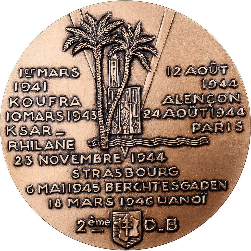 Frankreich, Medaille, Philippe Leclerc de Hauteclocque, 1947, Bronze, Delamarre