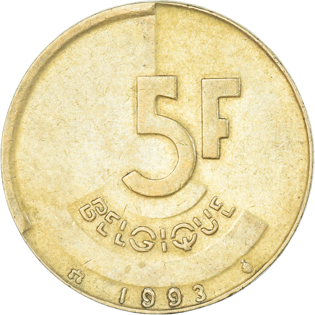 Moneta, Belgio, 5 Francs, 5 Frank, 1993