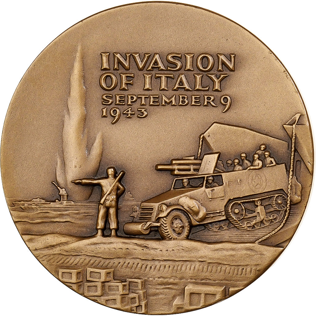 United States, Medal, Mark W. Clark, Invasion of Italy, 1968, Medallic Art Co.
