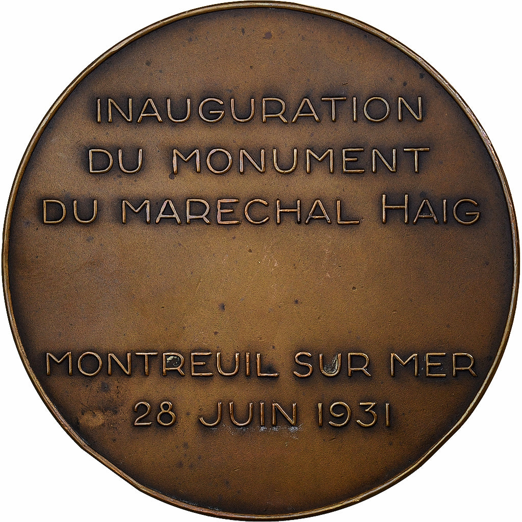 Frankreich, Medaille, Equestrian statue of Maréchal Haig, 1931, Bronze