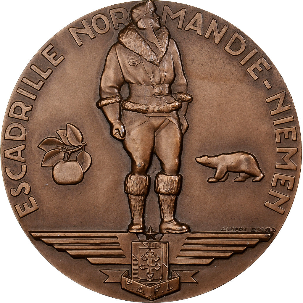 Frankreich, Medaille, Escadrille Normandie-Niemen, 1975, MDP, Bronze, David, VZ