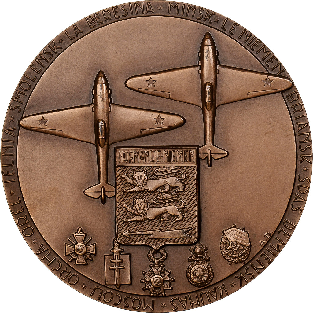 Frankreich, Medaille, Escadrille Normandie-Niemen, 1975, MDP, Bronze, David, VZ