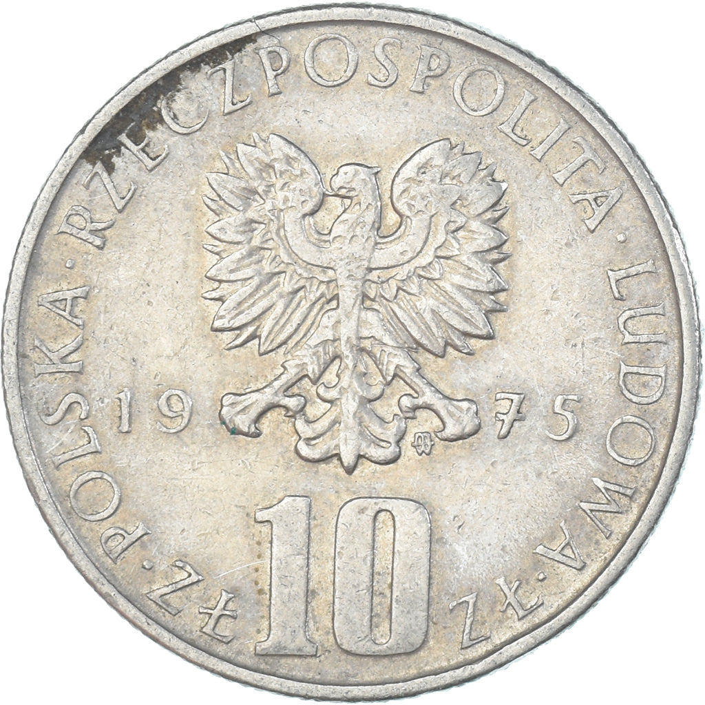 Moneta, Polonia, 10 Zlotych, 1975