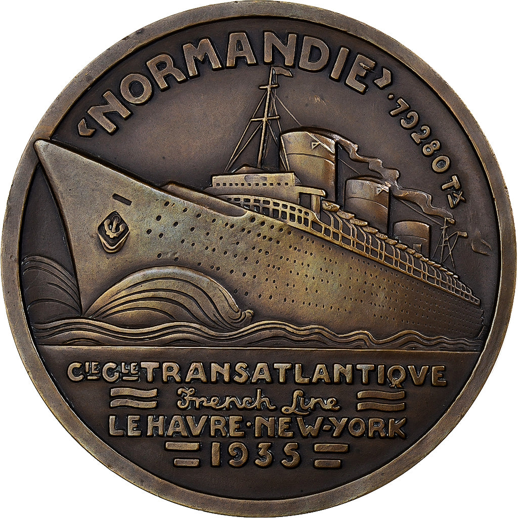 Frankreich, Medaille, Le Normandie, 1935, MDP, Bronze, Vernon, VZ