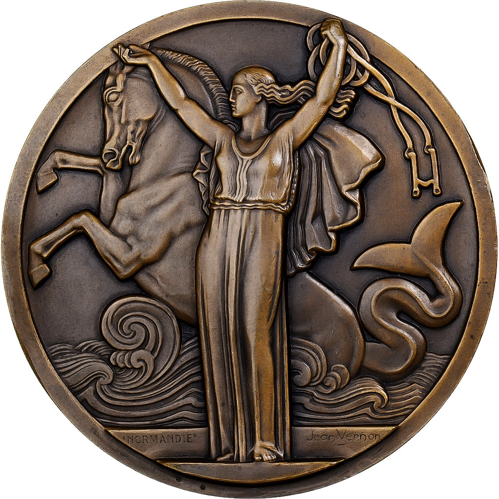 Frankreich, Medaille, Le Normandie, 1935, MDP, Bronze, Vernon, VZ