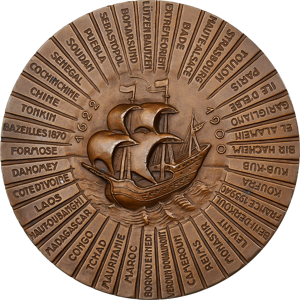 Frankreich, Medaille, Cinquantenaire des Troupes Coloniales, 1950, MDP, Bronze