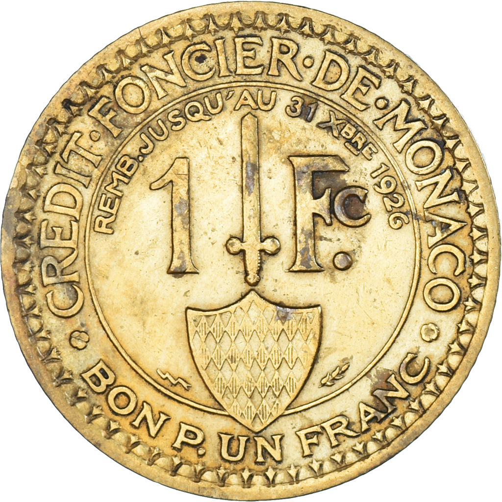 Munten, Monaco, Franc, 1924