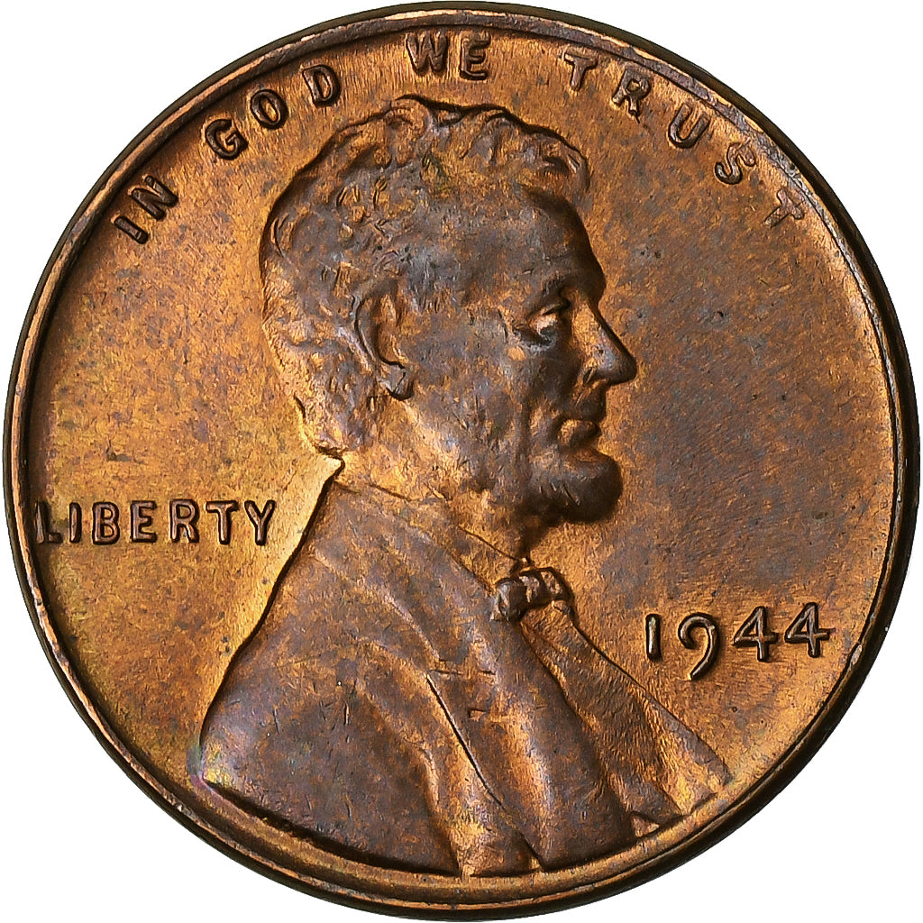 Estados Unidos da América, Cent, Lincoln, 1944, Philadelphia, Cobre, AU(50-53)