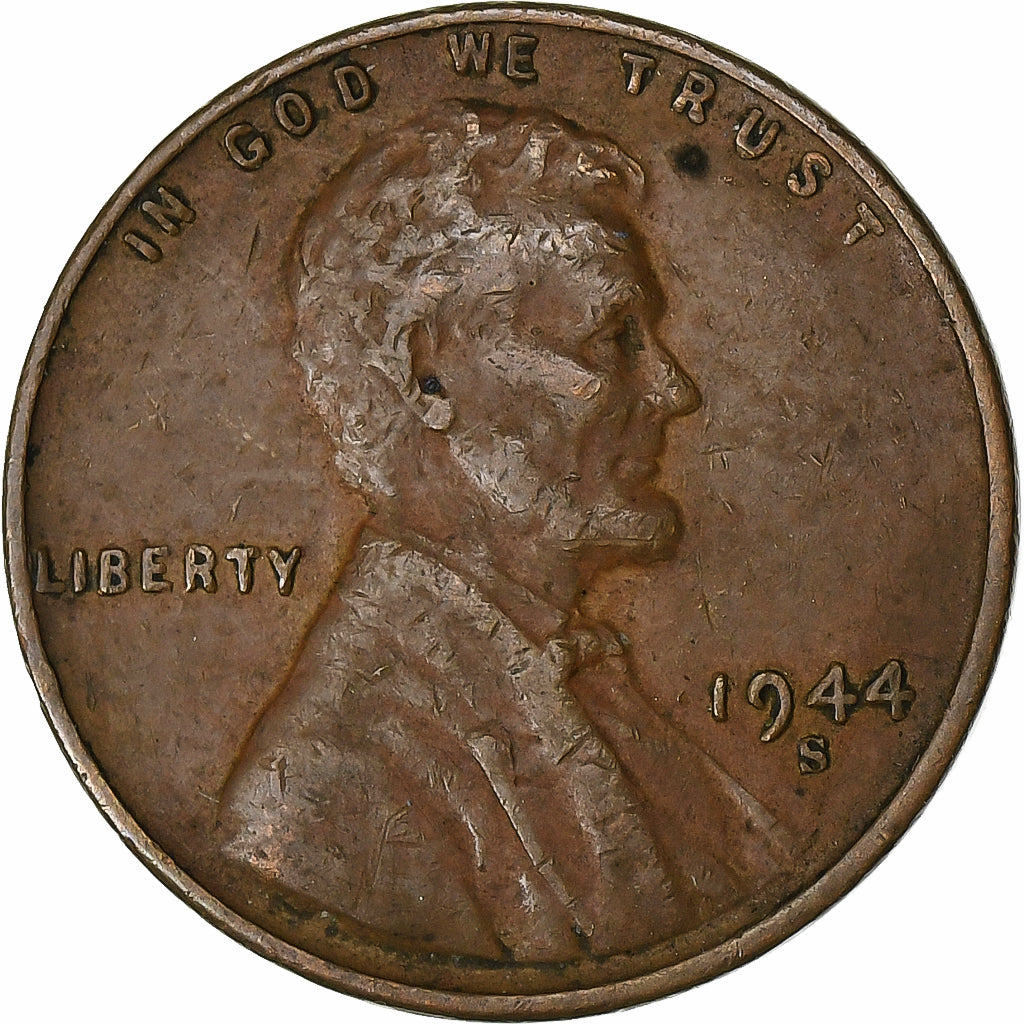 Estados Unidos da América, Cent, Lincoln, 1944, San Francisco, Cobre, VF(20-25)